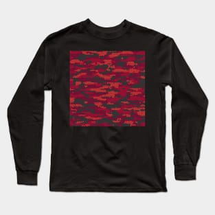 Camo Pattern - Crimson black Long Sleeve T-Shirt